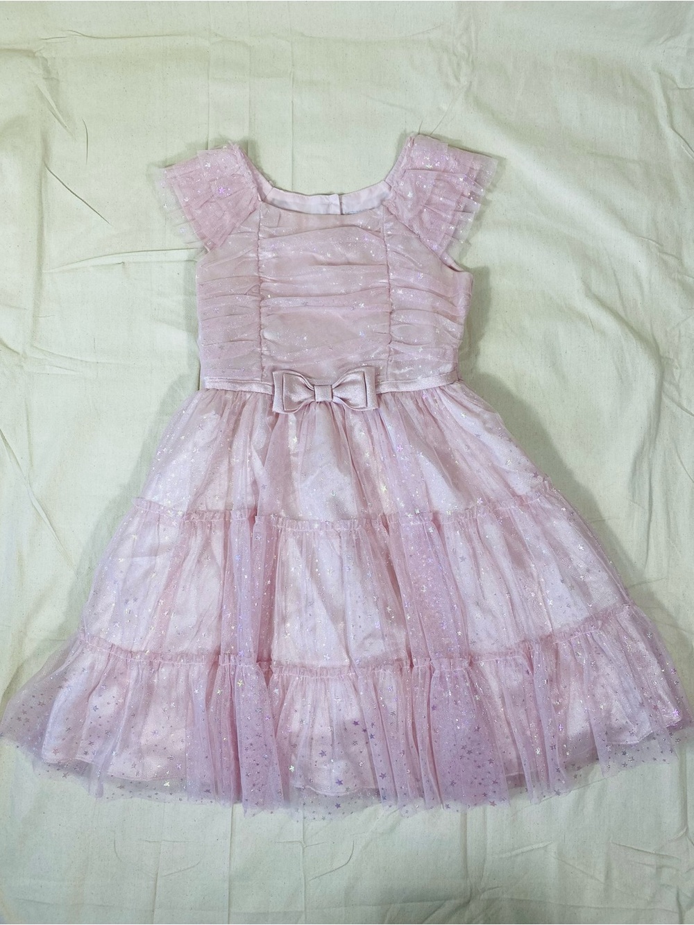 Girls Jona Michelle Pink Dress With Faux Fur Vest - Picture 3 of 5